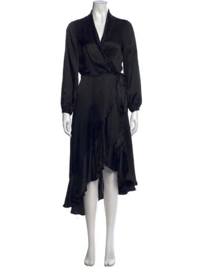 Pre-owned Zimmermann Silk Midi Length Dress In Black