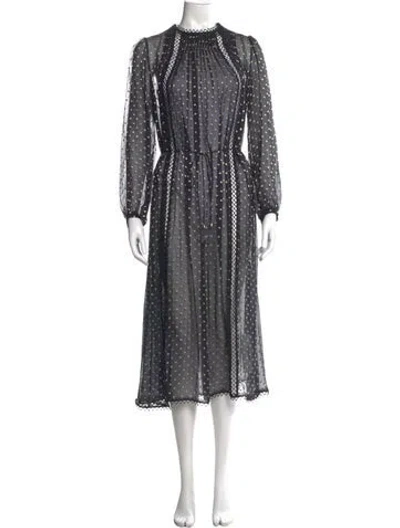Pre-owned Zimmermann Silk Midi Length Dress In Black
