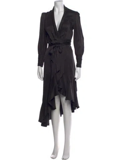 Pre-owned Zimmermann Silk Midi Length Dress In Black