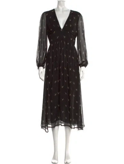 Pre-owned Zimmermann Silk Midi Length Dress In Black