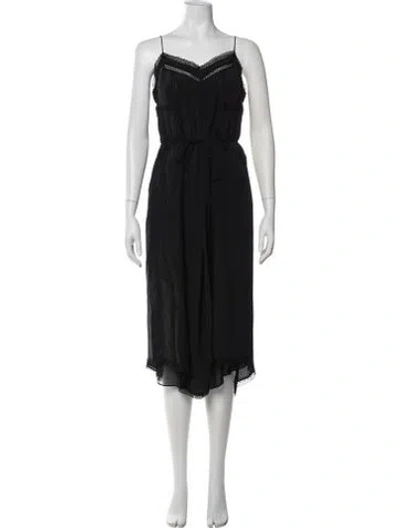 Pre-owned Zimmermann Silk Midi Length Dress In Black