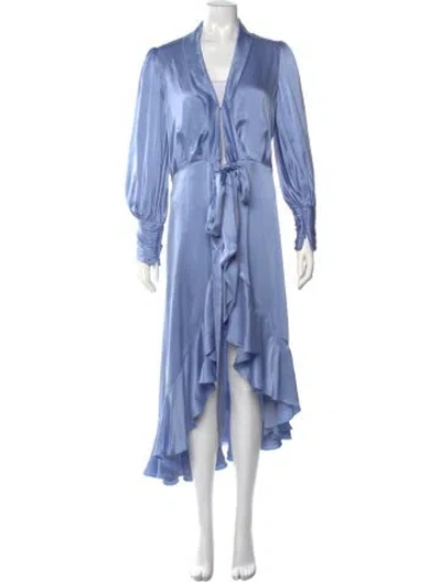 Pre-owned Zimmermann Silk Midi Length Dress In Blue