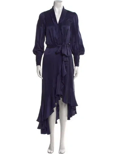 Pre-owned Zimmermann Silk Midi Length Dress In Blue