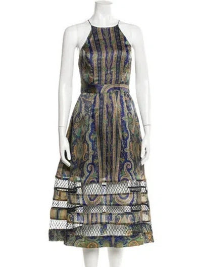 Pre-owned Zimmermann Silk Midi Length Dress In Blue