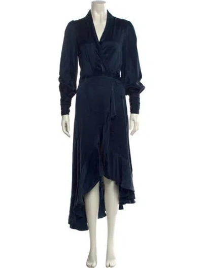 Pre-owned Zimmermann Silk Midi Length Dress In Blue