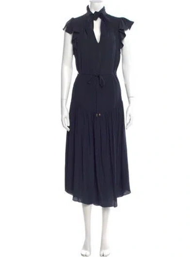 Pre-owned Zimmermann Silk Midi Length Dress In Blue
