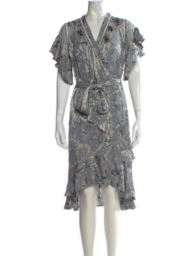 Pre-owned Zimmermann Silk Midi Length Dress In Blue