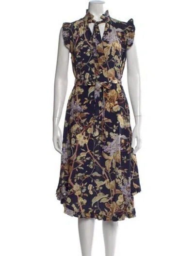 Pre-owned Zimmermann Silk Midi Length Dress In Blue