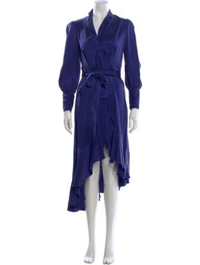 Pre-owned Zimmermann Silk Midi Length Dress In Blue