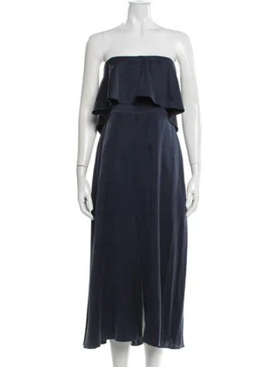 Pre-owned Zimmermann Silk Midi Length Dress In Blue