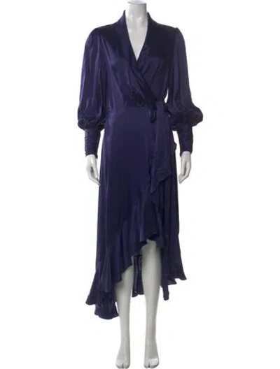Pre-owned Zimmermann Silk Midi Length Dress In Blue
