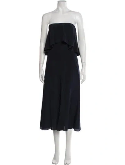 Pre-owned Zimmermann Silk Midi Length Dress In Blue