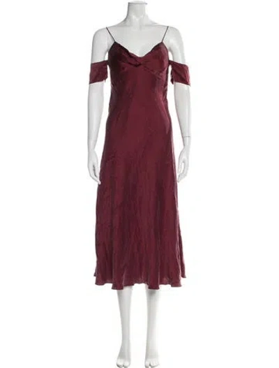 Pre-owned Zimmermann Silk Midi Length Dress In Burgundy