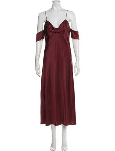 Pre-owned Zimmermann Silk Midi Length Dress In Burgundy