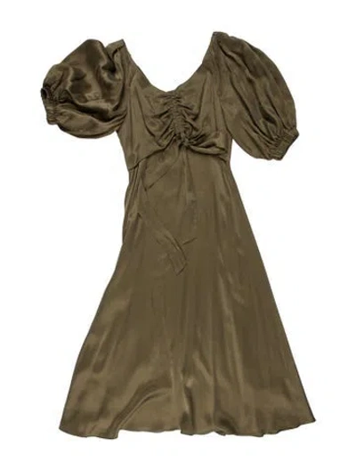 Pre-owned Zimmermann Silk Midi Length Dress In Green