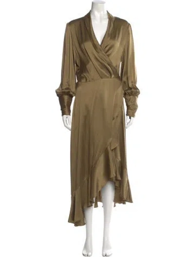 Pre-owned Zimmermann Silk Midi Length Dress In Green