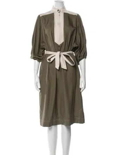 Pre-owned Zimmermann Silk Midi Length Dress In Green