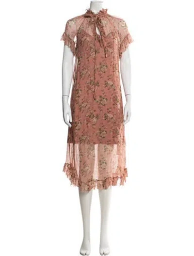 Pre-owned Zimmermann Silk Midi Length Dress In Multi