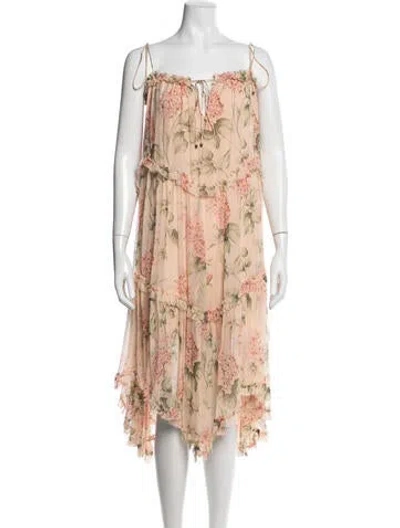 Pre-owned Zimmermann Silk Midi Length Dress In Multi