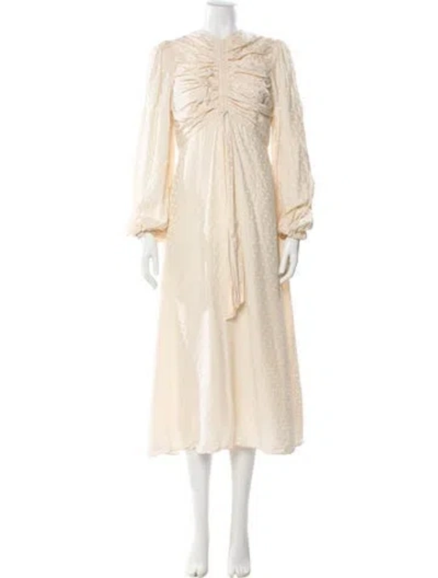 Pre-owned Zimmermann Silk Midi Length Dress In Neutral