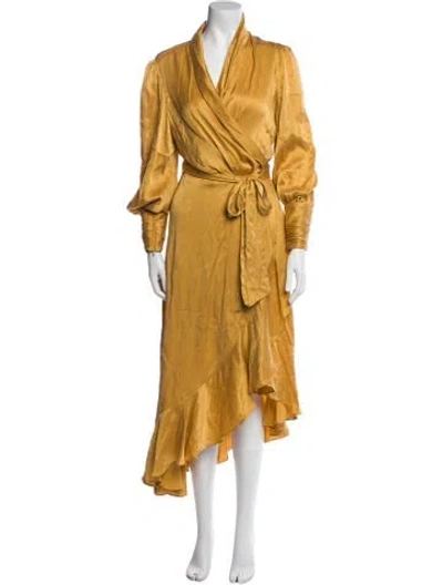 Pre-owned Zimmermann Silk Midi Length Dress In Neutral