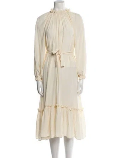 Pre-owned Zimmermann Silk Midi Length Dress In Neutral