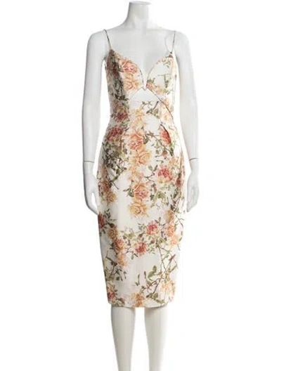 Pre-owned Zimmermann Silk Midi Length Dress In Neutral
