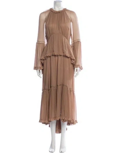 Pre-owned Zimmermann Silk Midi Length Dress In Neutral