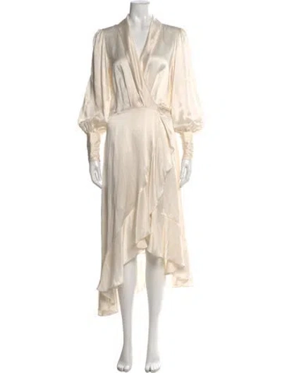 Pre-owned Zimmermann Silk Midi Length Dress In Neutral