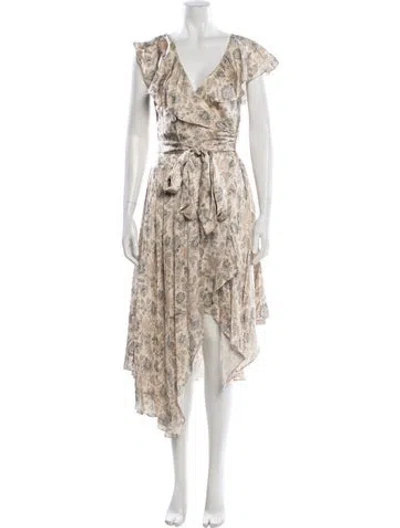 Pre-owned Zimmermann Silk Midi Length Dress In Neutral