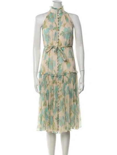 Pre-owned Zimmermann Silk Midi Length Dress In Neutral
