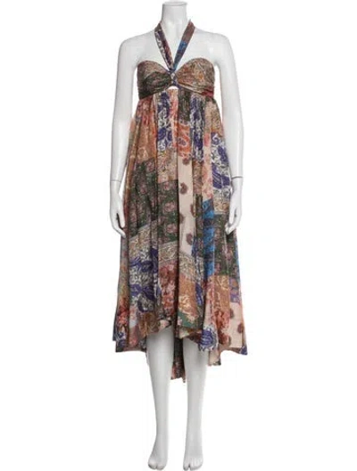 Pre-owned Zimmermann Silk Midi Length Dress In Neutral