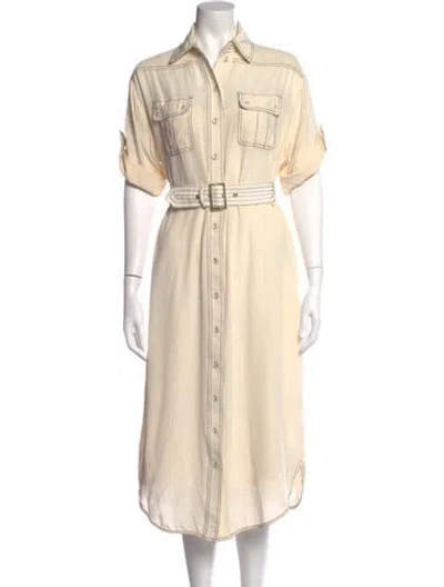 Pre-owned Zimmermann Silk Midi Length Dress In Neutral