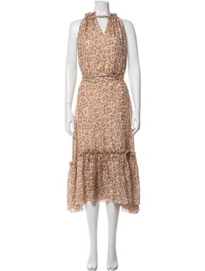 Pre-owned Zimmermann Silk Midi Length Dress In Neutral