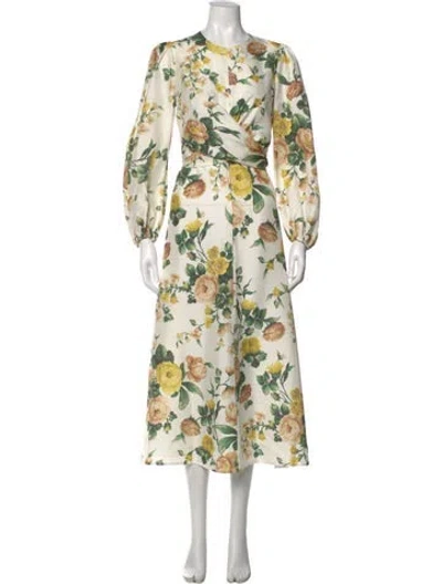 Pre-owned Zimmermann Silk Midi Length Dress In Neutrals