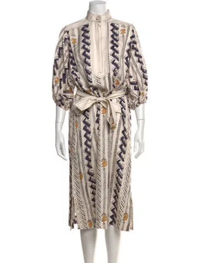 Pre-owned Zimmermann Silk Midi Length Dress In Neutrals