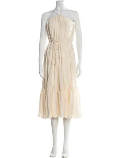 Pre-owned Zimmermann Silk Midi Length Dress In Neutrals