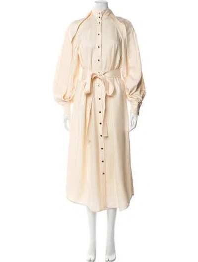 Pre-owned Zimmermann Silk Midi Length Dress In Neutrals