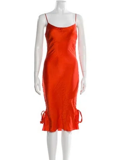 Pre-owned Zimmermann Silk Midi Length Dress In Orange