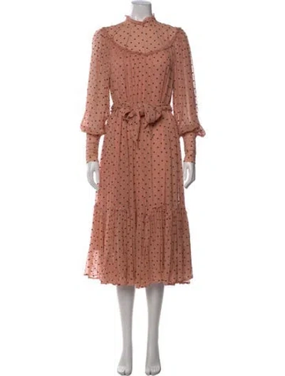 Pre-owned Zimmermann Silk Midi Length Dress In Orange
