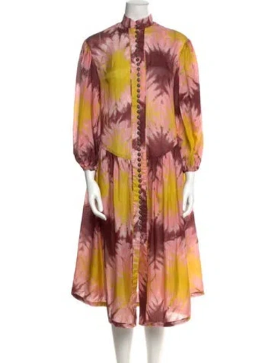 Pre-owned Zimmermann Silk Midi Length Dress In Pink