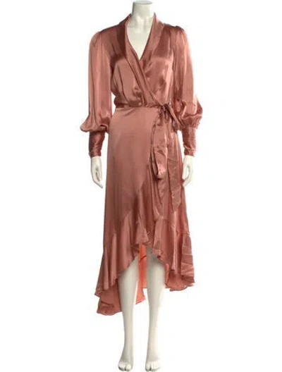 Pre-owned Zimmermann Silk Midi Length Dress In Pink