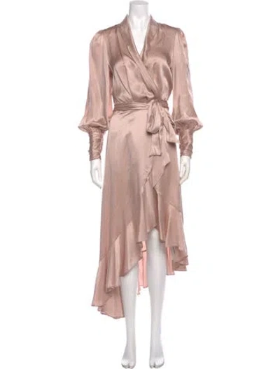 Pre-owned Zimmermann Silk Midi Length Dress In Pink