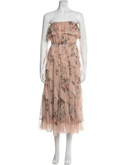 Pre-owned Zimmermann Silk Midi Length Dress In Pink