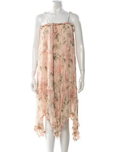 Pre-owned Zimmermann Silk Midi Length Dress In Pink