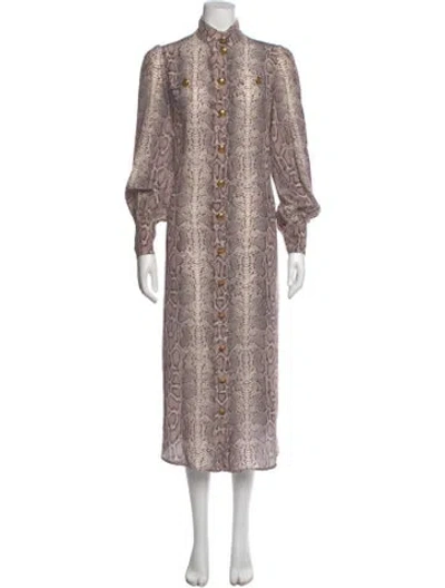 Pre-owned Zimmermann Silk Midi Length Dress In Pink