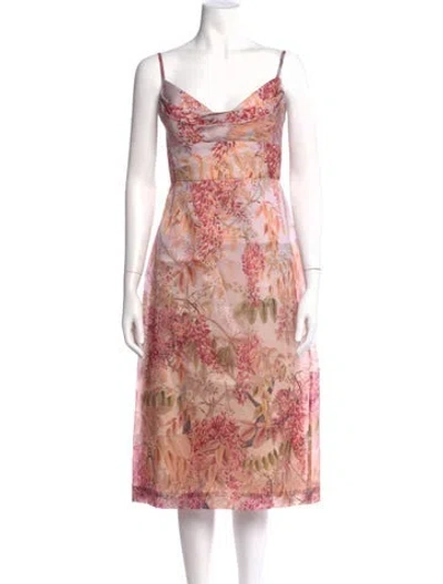 Pre-owned Zimmermann Silk Midi Length Dress In Purple