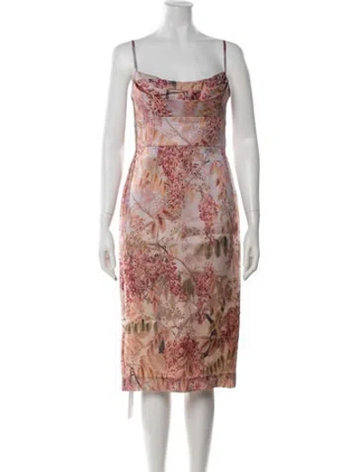 Pre-owned Zimmermann Silk Midi Length Dress In Purple