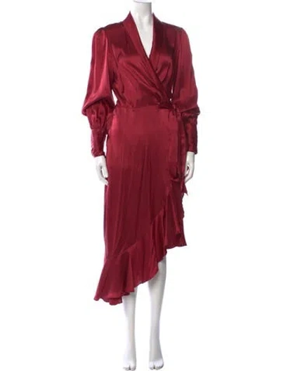 Pre-owned Zimmermann Silk Midi Length Dress In Red