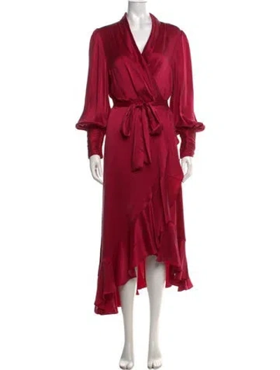 Pre-owned Zimmermann Silk Midi Length Dress In Red